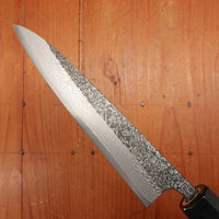 New Old Stock Yoshikane 150mm Wa-Petty SLD Suminagashi Blade New Burnt Chestnut Handle