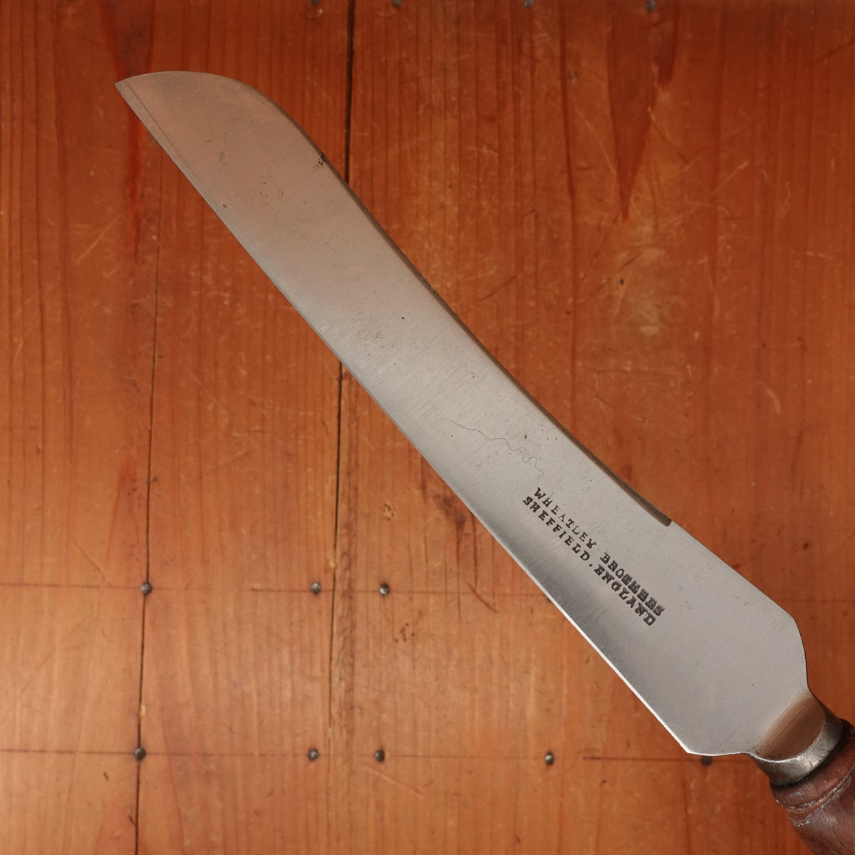 Wheatly Brothers Bread Knife Carved Handle Carbon Steel Sheffield England ~1890-1920