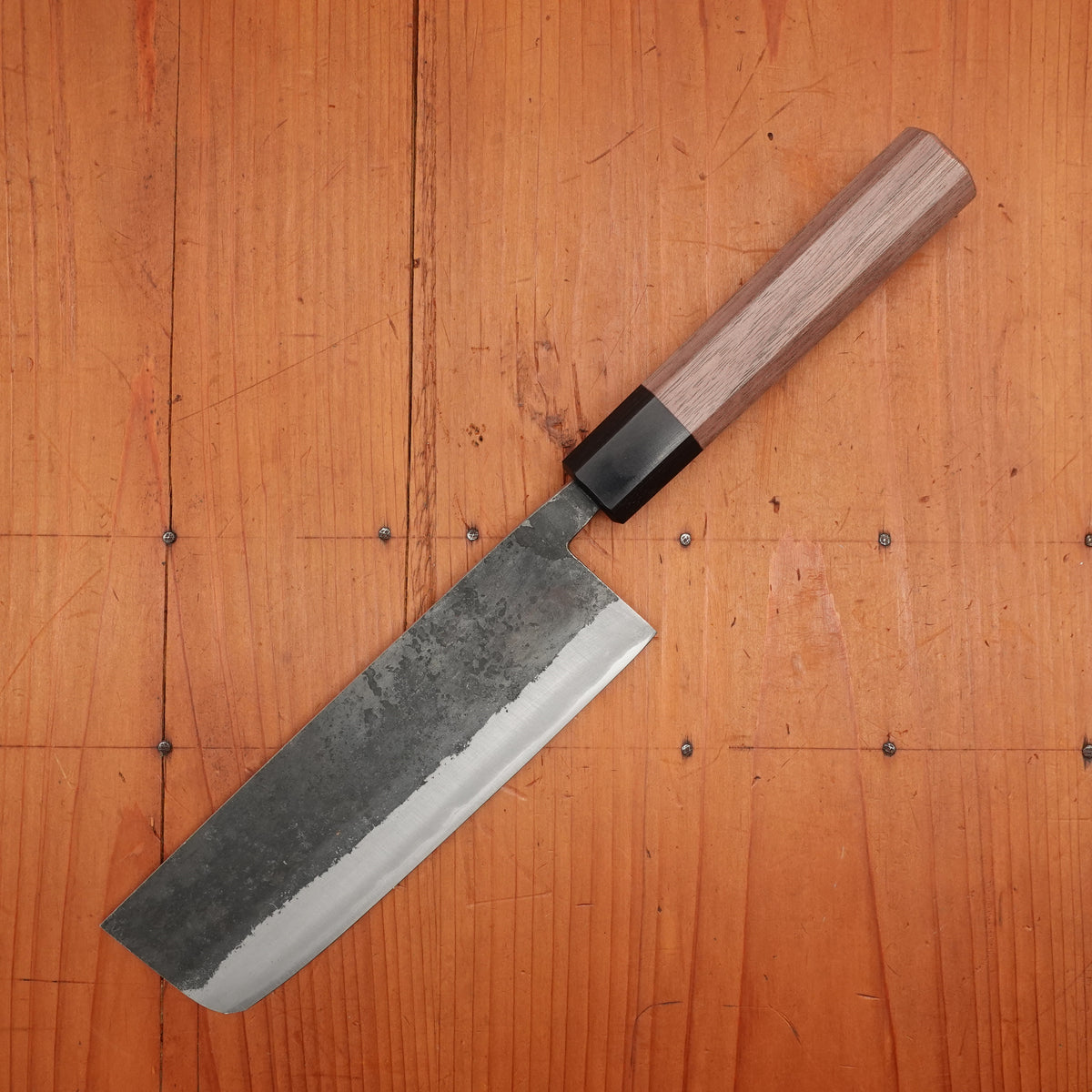 Hitohira Harima 165mm Nakiri Stainless Clad Kurouchi Forged Aogami 2 Walnut Handle