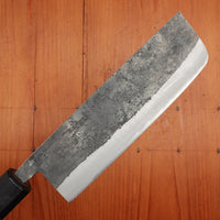 Hitohira Harima 165mm Nakiri Stainless Clad Kurouchi Forged Aogami 2 Walnut Handle