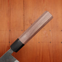 Hitohira Harima 165mm Nakiri Stainless Clad Kurouchi Forged Aogami 2 Walnut Handle