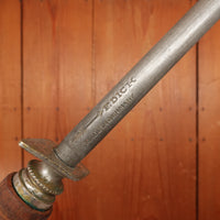 F Dick 14" Sharpening Steel Nickel & Turned Wood Handle Germany 1950s-70s