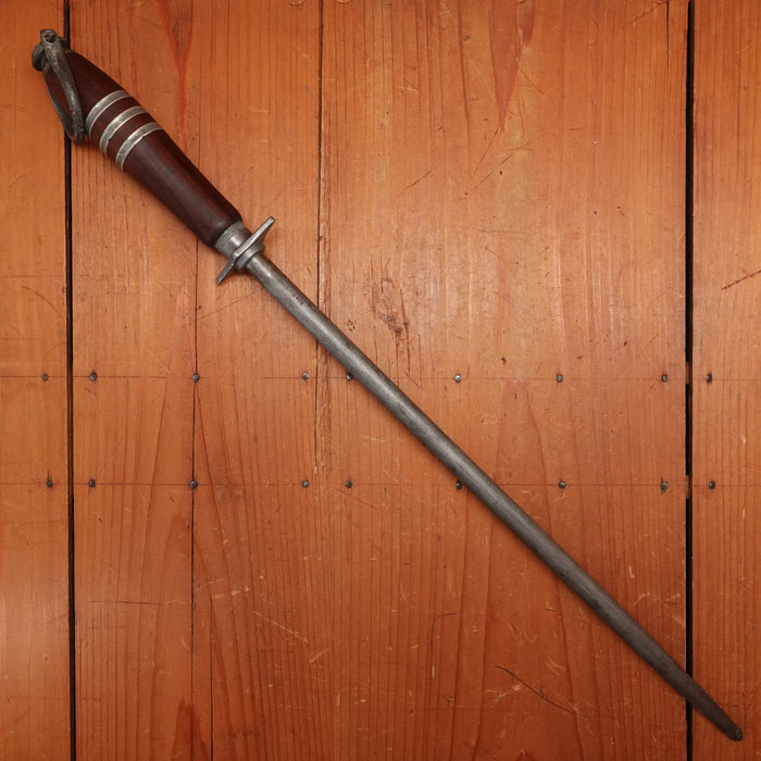 Foster Bros 14.5" Medium Cut Sharpening Steel Cast Pewter USA 1930s-50s *NOT FOR USE*