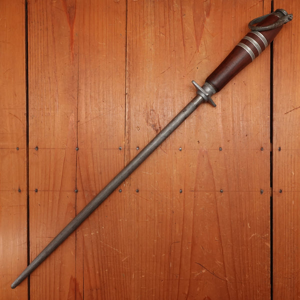 Foster Bros 14.5" Medium Cut Sharpening Steel Cast Pewter USA 1930s-50s *NOT FOR USE*