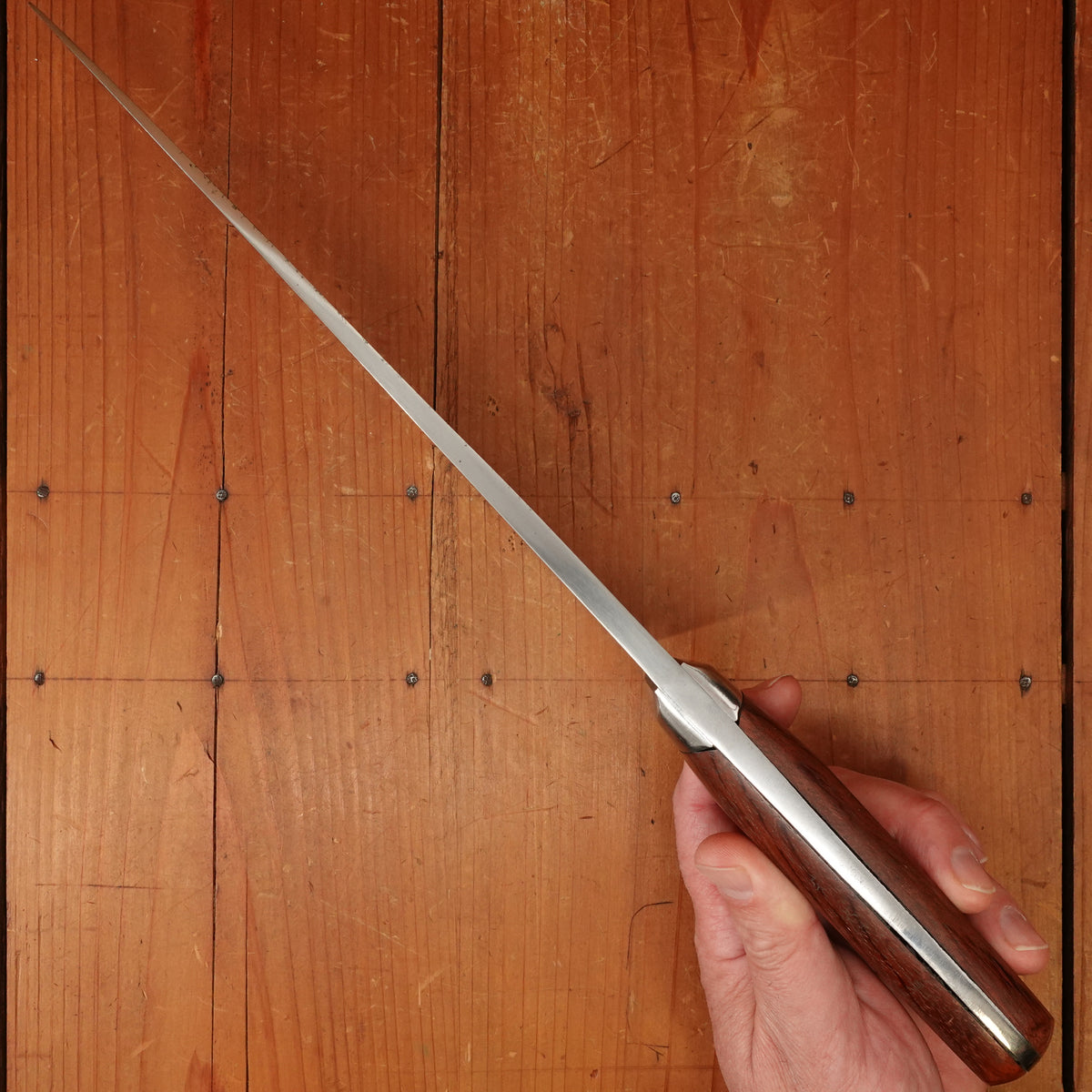 Au Nain 10" Abattre / Lobster Splitter Handforged Carbon Steel Rosewood Rosette Rivets St Remy (Thiers) 1950s-60s