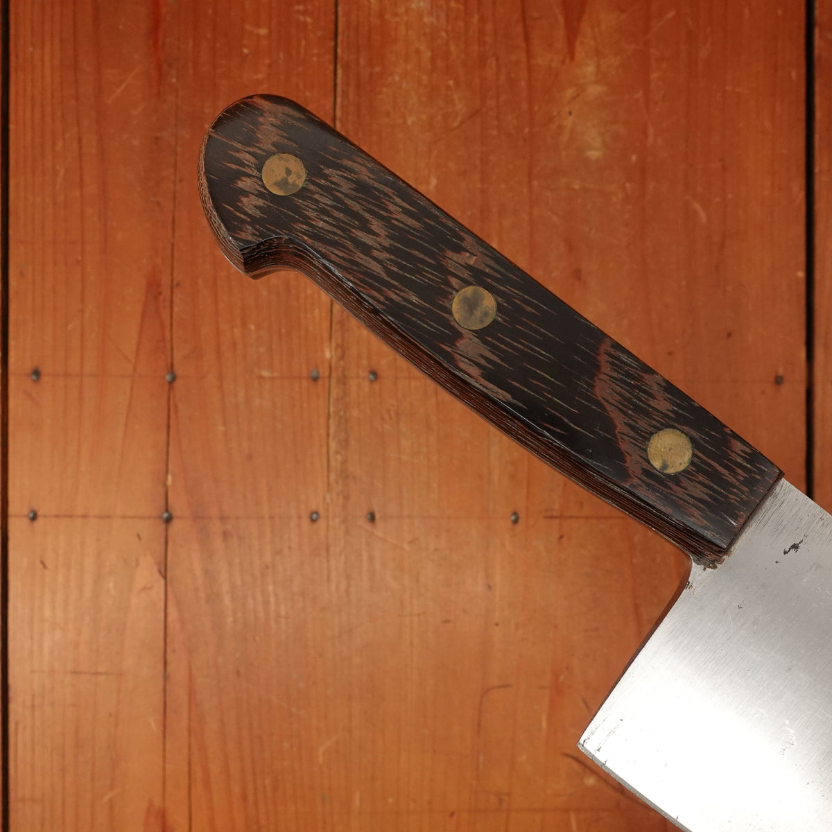 New Old Stock Thiers Issard 25.5cm / 10" Plate-Semelle Abattre Butcher Knife Hand Forged Carbon Brass & Wenge Thiers 1980s-90s ?