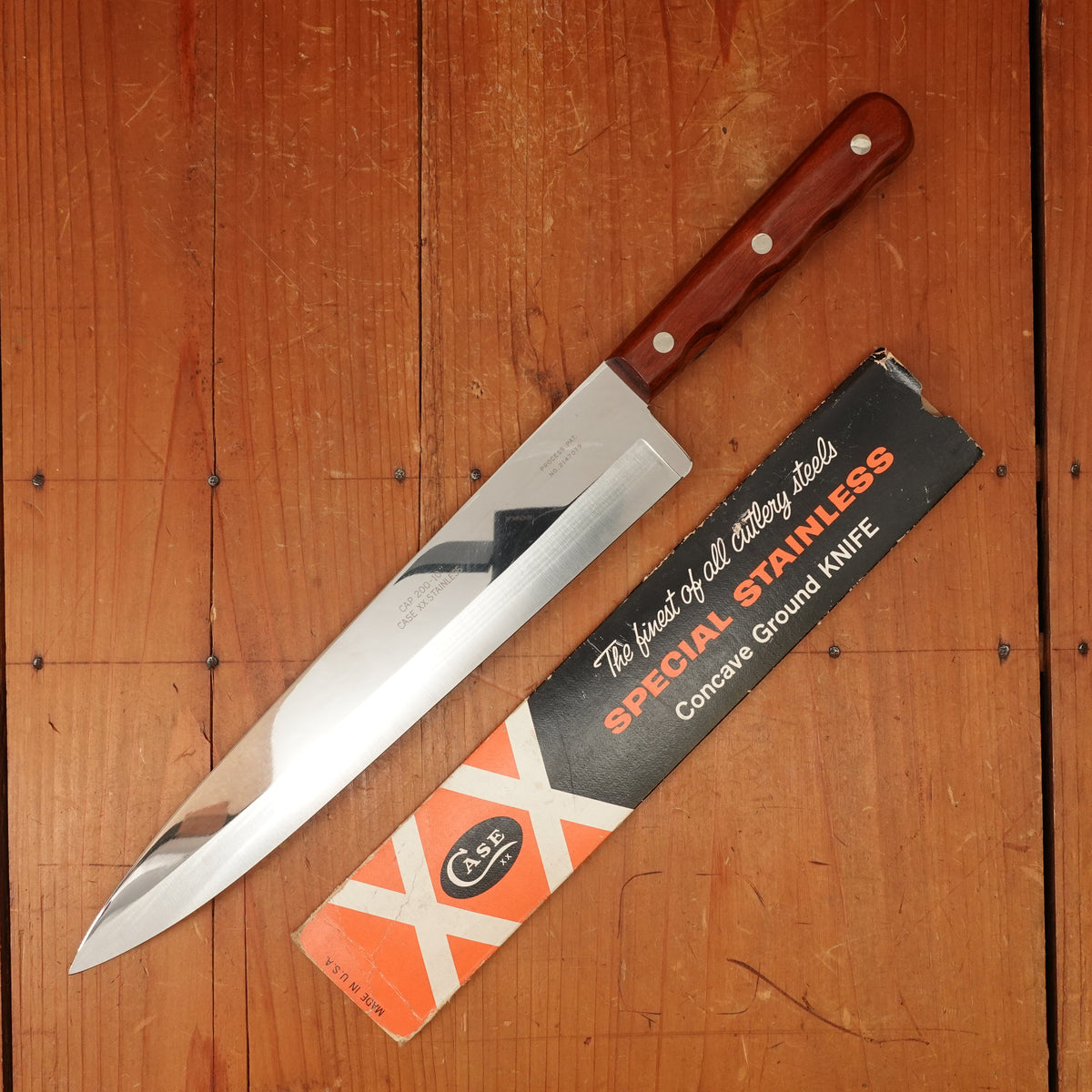New Old Stock Case XX New Old Stock 10" Chef Knife CAP 200-10"  Stainless Steel USA 1960s-70s