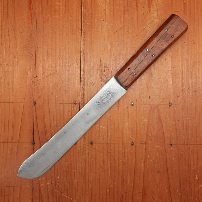 Unmarked American or English 8" Bullnose Butcher Carbon Steel Beech 6 Pin 1900-1940?