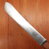 Unmarked American or English 8" Bullnose Butcher Carbon Steel Beech 6 Pin 1900-1940?