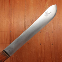 Unmarked American or English 8" Bullnose Butcher Carbon Steel Beech 6 Pin 1900-1940?