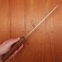 Unmarked American or English 8" Bullnose Butcher Carbon Steel Beech 6 Pin 1900-1940?