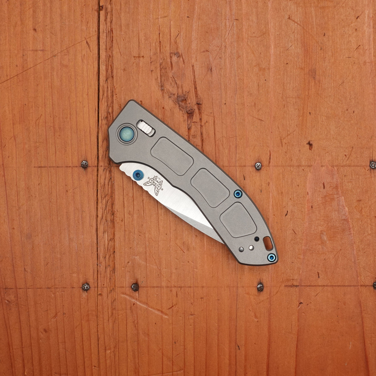 Benchmade 743 Mini Narrows Drop Point CPM-20CV AXIS Lock Raw Titanium Handle