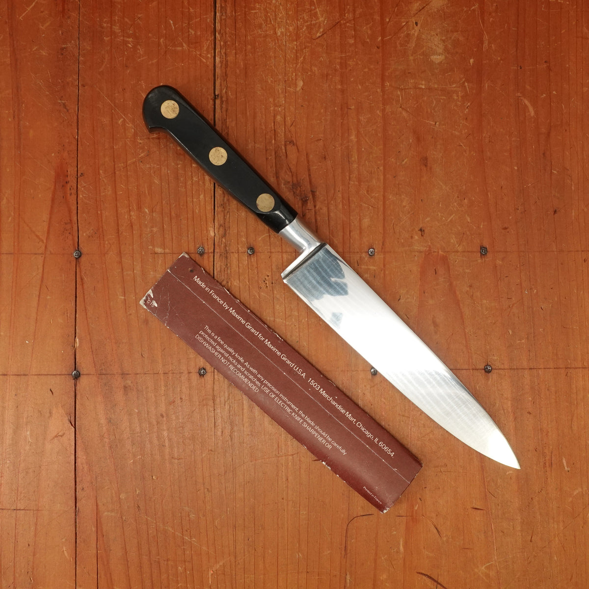 New Old Stock Maxime Girard Sabatier 6" Chef Stainless France 1970s