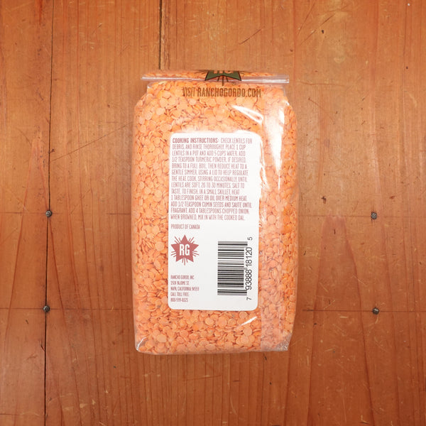Rancho Gordo Masoor Dal (Split Red Lentils) - 1Lb