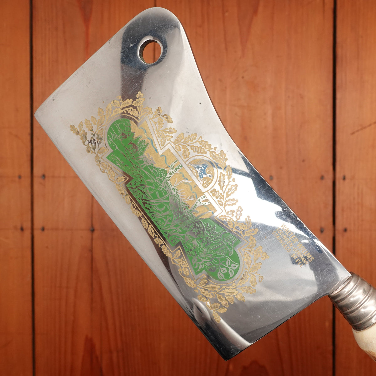 Walter Willms Carving Set Stainless & Carved Stag Solingen 1960-70s - 5 Pieces