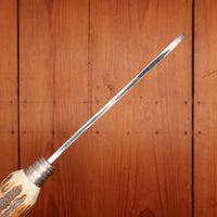 Walter Willms Carving Set Stainless & Carved Stag Solingen 1960-70s - 5 Pieces