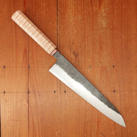 Rolin Knives 225mm Gyuto 52100 Kurouchi Stabilized Curly Maple Copper