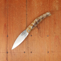 Pallares Busa 10cm Drop Point Stainless Steel Friction Lock Dark Ram Horn Handle