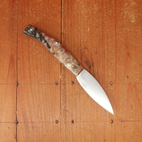 Pallares Busa 10cm Drop Point Stainless Steel Friction Lock Dark Ram Horn Handle