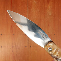 Pallares Busa 10cm Drop Point Stainless Steel Friction Lock Dark Ram Horn Handle