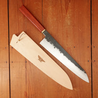Rolin Knives 260mm Gyuto AEB-L Kurouchi Padouk Brass With Saya