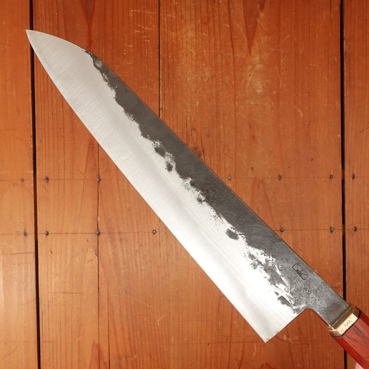 Rolin Knives 260mm Gyuto AEB-L Kurouchi Padouk Brass With Saya