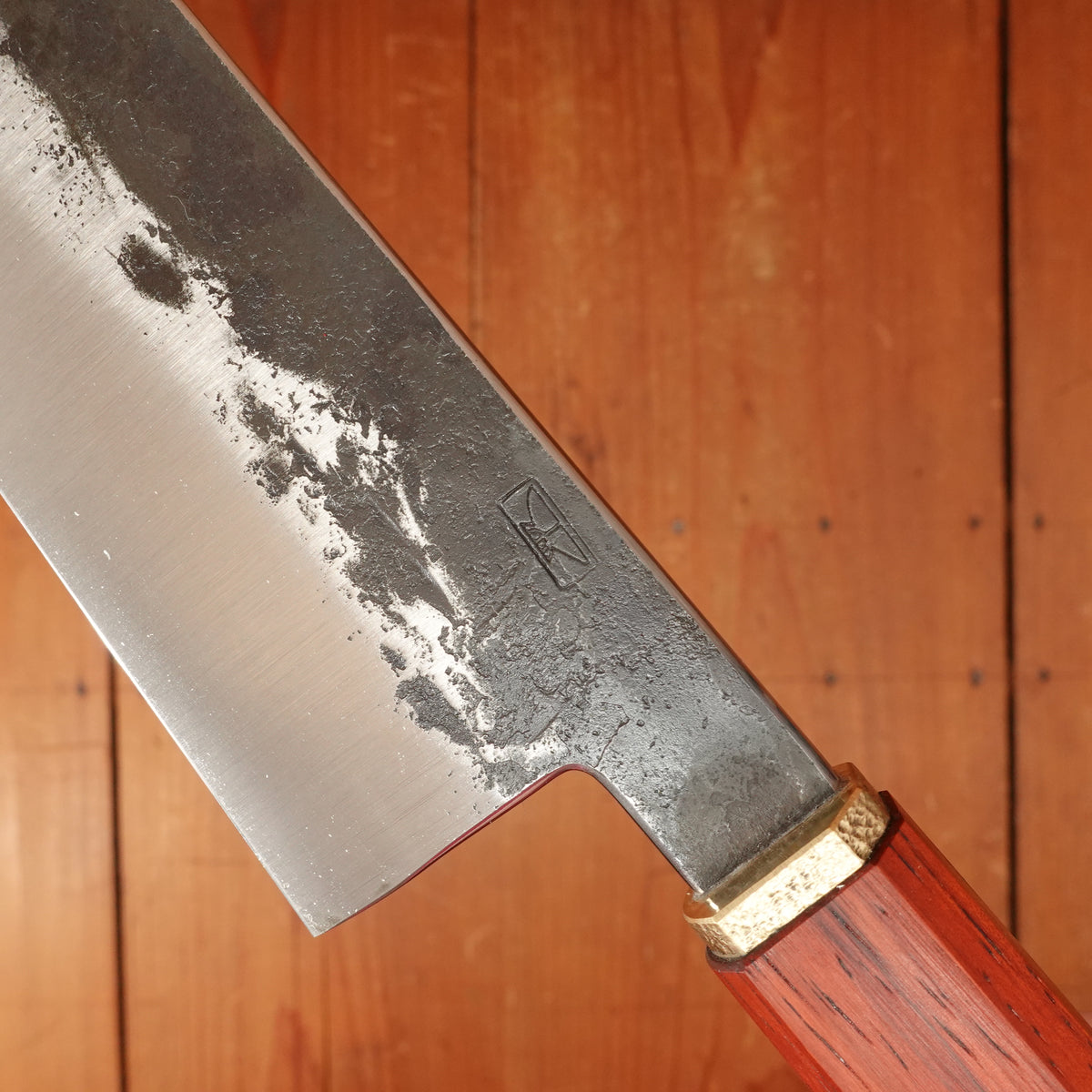 Rolin Knives 260mm Gyuto AEB-L Kurouchi Padouk Brass With Saya