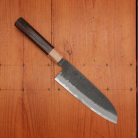 Hitohira Hinode (Hinoura) 180mm Santoku Shirogami 2 Kurouchi Wenge Handle