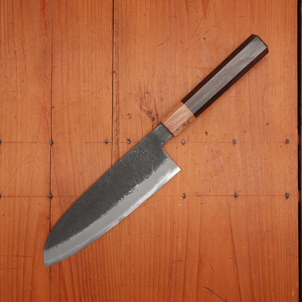 Hitohira Hinode (Hinoura) 180mm Santoku Shirogami 2 Kurouchi Wenge Handle