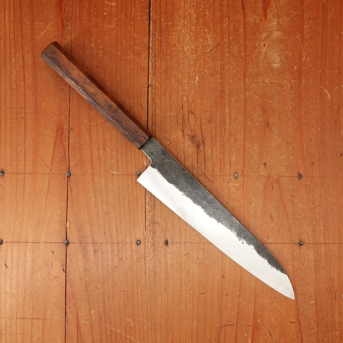 Rolin Knives 175mm Petty AEB-L Kurouchi Sandblasted Ironwood
