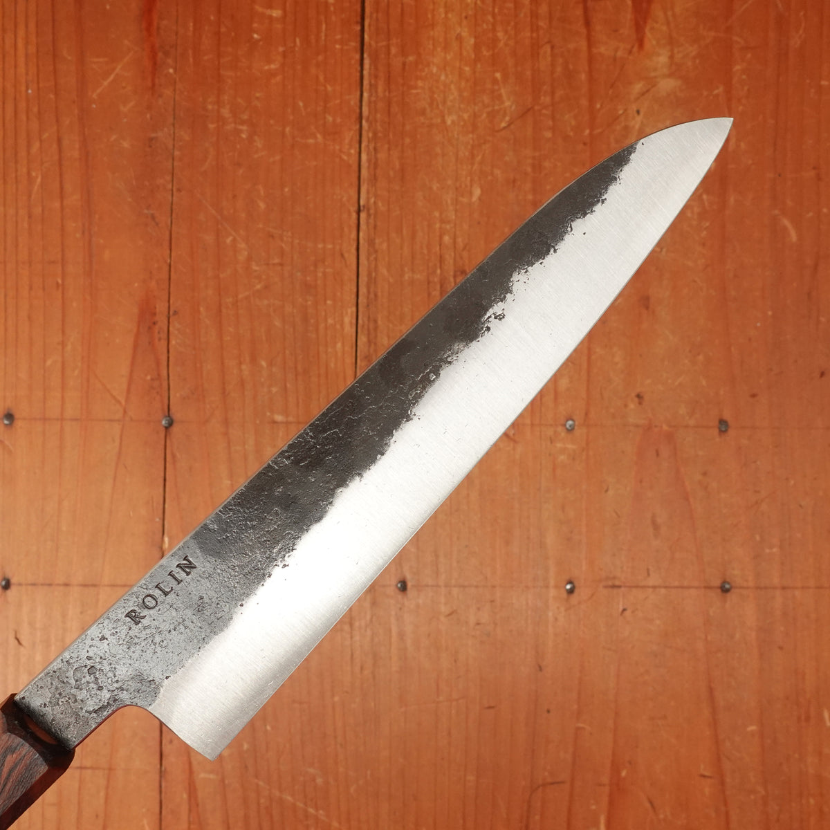 Rolin Knives 175mm Petty AEB-L Kurouchi Sandblasted Ironwood