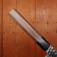 Hitohira HG 185mm Santoku Stainless Tsuchime Damascus Walnut Handle