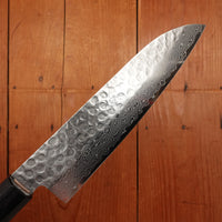 Hitohira HG 185mm Santoku Stainless Tsuchime Damascus Walnut Handle