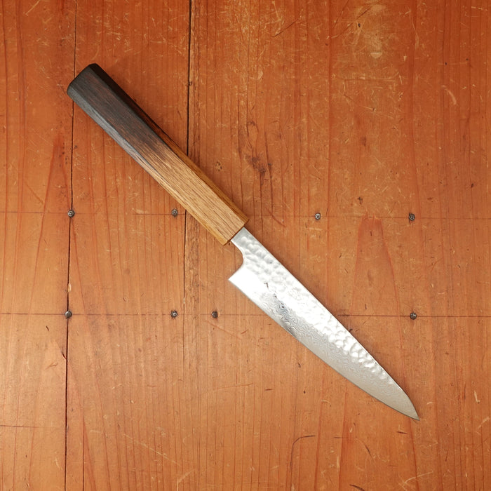OUL Ginsan Tsukishiro Tsuchime Damascus 135mm Petty Burnt Oak