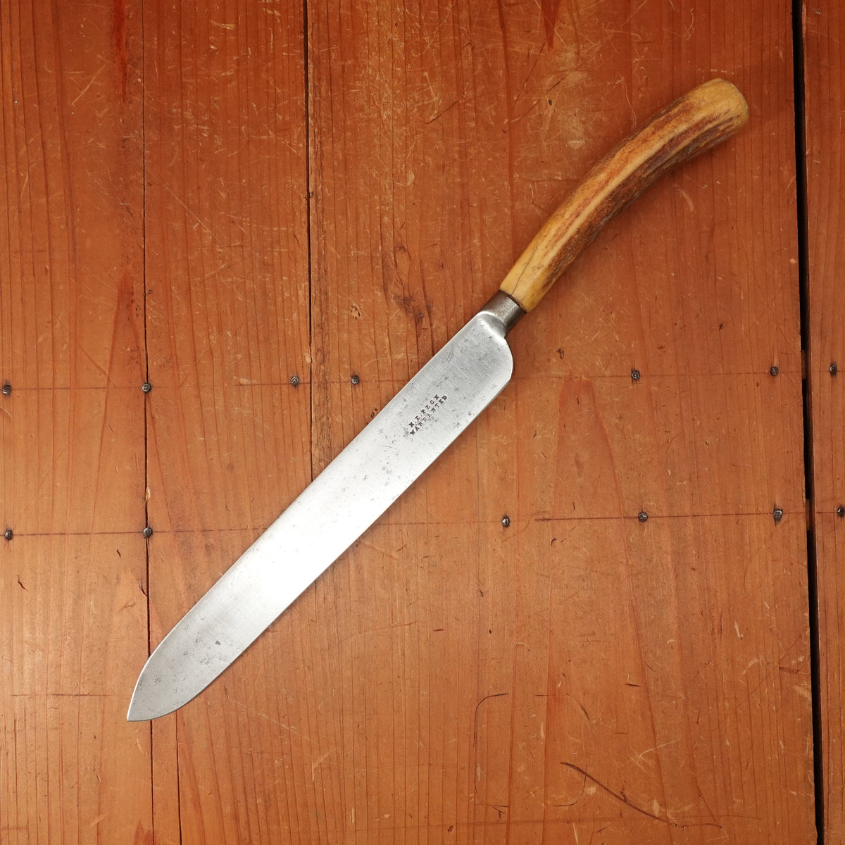 M E Peck 8.5" Carving Knife "Goffed" Forged Carbon Steel Stag (Sheffield ?) 1870s-1910?