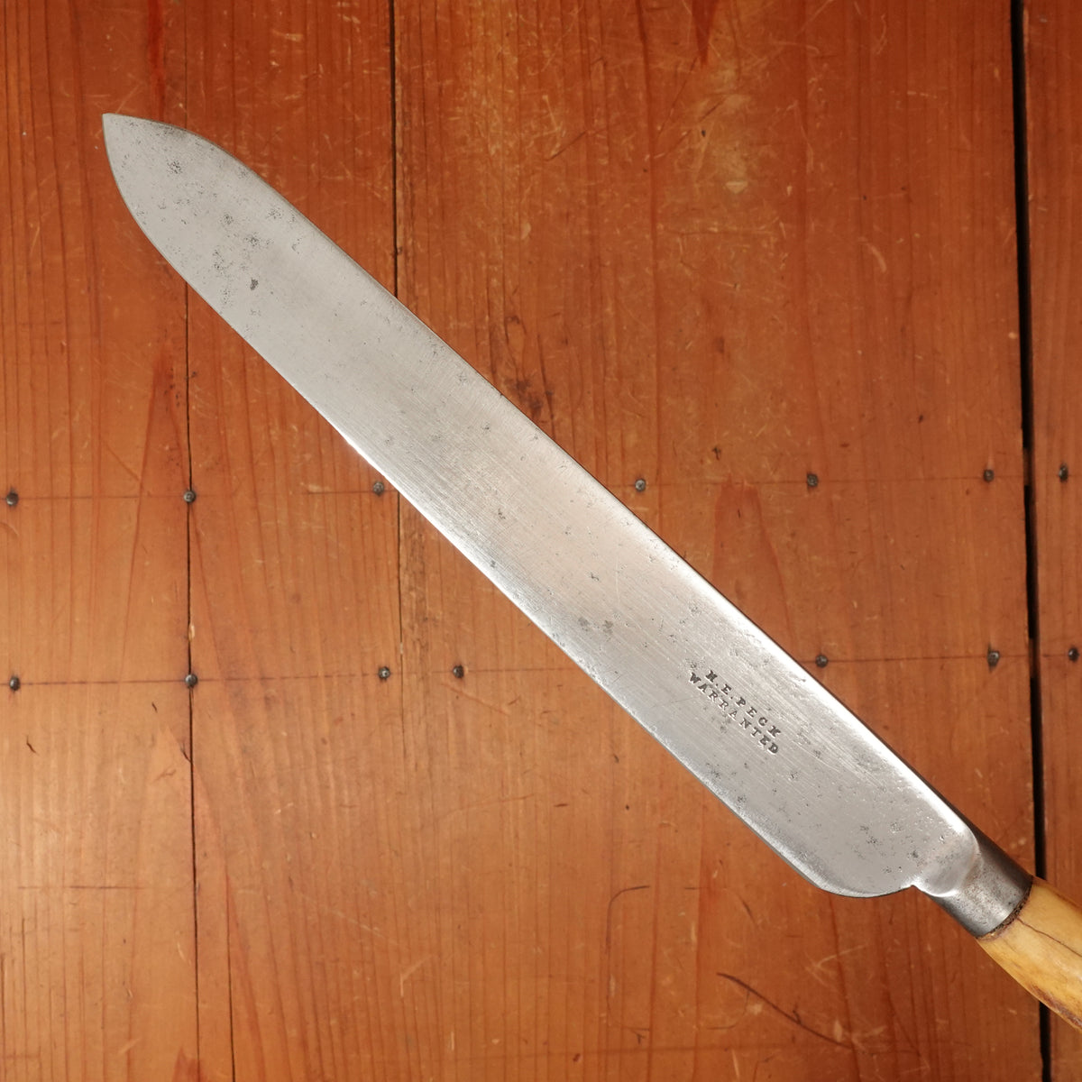 M E Peck 8.5" Carving Knife "Goffed" Forged Carbon Steel Stag (Sheffield ?) 1870s-1910?