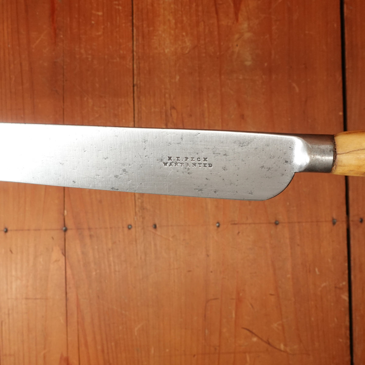 M E Peck 8.5" Carving Knife "Goffed" Forged Carbon Steel Stag (Sheffield ?) 1870s-1910?