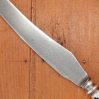 McPherson Brothers 9" Carving Knife Carbon Steel Bone Handle with Silverplate Bolsters Glasgow, Scotland ~1900-20