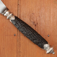 McPherson Brothers 9" Carving Knife Carbon Steel Bone Handle with Silverplate Bolsters Glasgow, Scotland ~1900-20