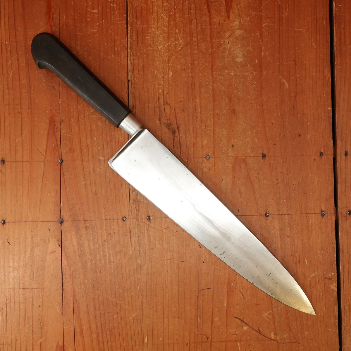 Unmarked 10" Chef Nogent / Cuisine Massif Carbon Steel Nickel Walnut Thiers / Nogent 1950s-60s