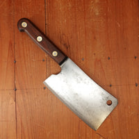 Gerlach Warszawa 6" Cleaver Hand-Forged Carbon Steel Birdseye Rivets Poland 1900-1930s?