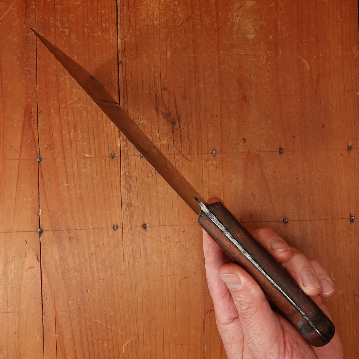 Gerlach Warszawa 6" Cleaver Hand-Forged Carbon Steel Birdseye Rivets Poland 1900-1930s?
