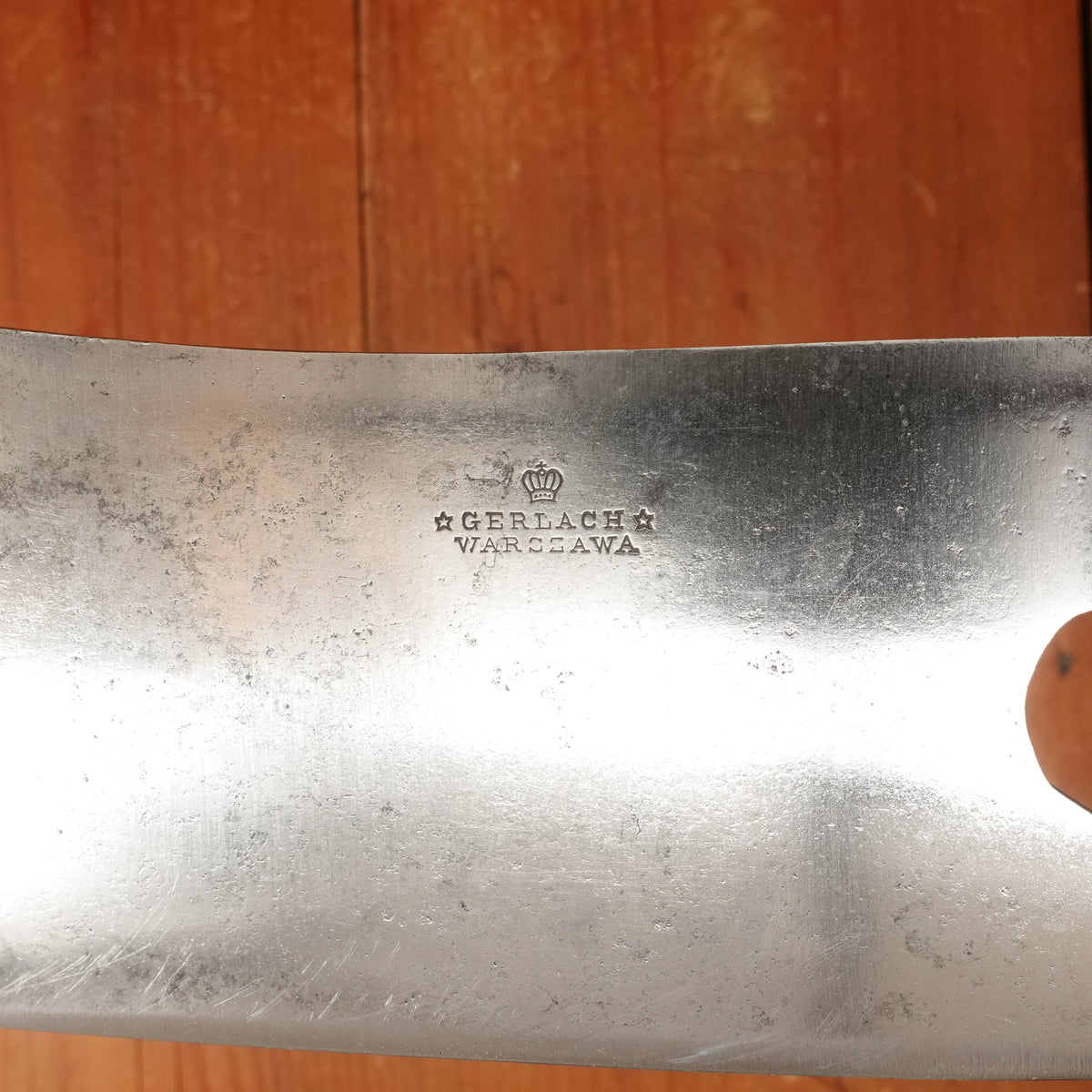 Gerlach Warszawa 6" Cleaver Hand-Forged Carbon Steel Birdseye Rivets Poland 1900-1930s?