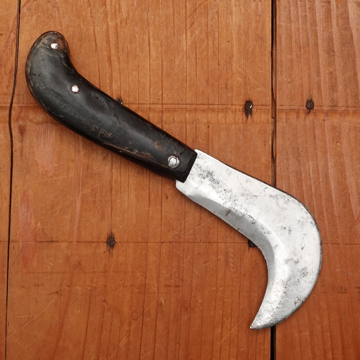 New Old Stock 3 3/8" Serpette Pruning Jack Carbon Steel & Horn Maniago Italy 1950s-70s