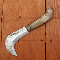 New Old Stock 3 3/8" Serpette Pruning Jack Carbon Steel & Horn Maniago Italy 1950s-70s
