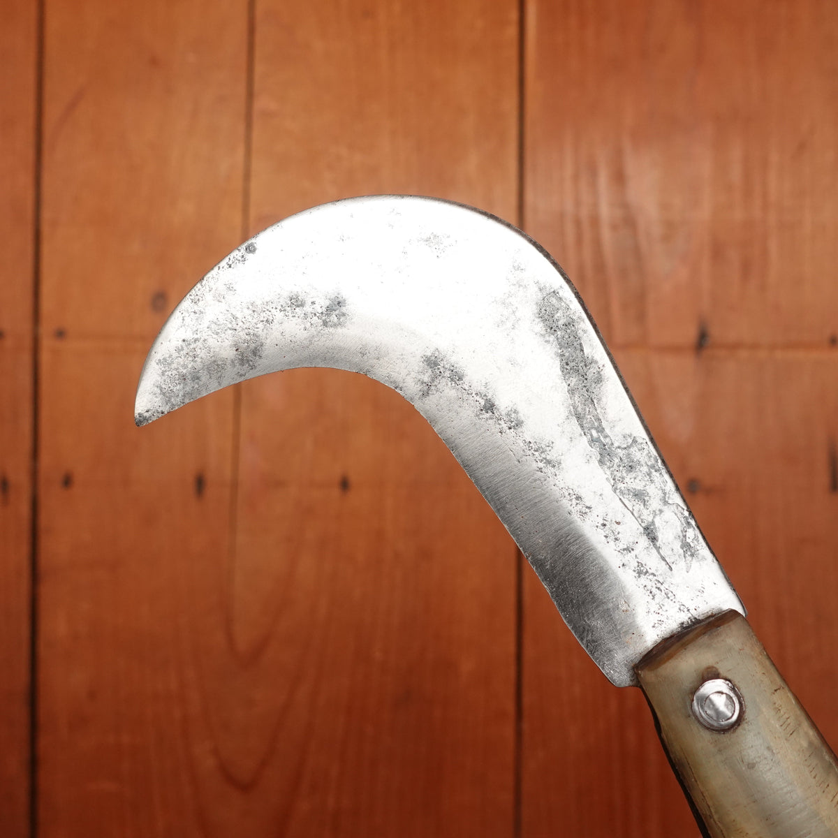 New Old Stock 3 3/8" Serpette Pruning Jack Carbon Steel & Horn Maniago Italy 1950s-70s