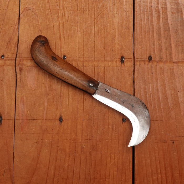New Old Stock 3" Serpette Pruning Jack Carbon Steel & Wood Maniago Italy 1950s-70s