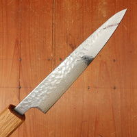 OUL Ginsan Tsukishiro Tsuchime Damascus 135mm Petty Burnt Oak