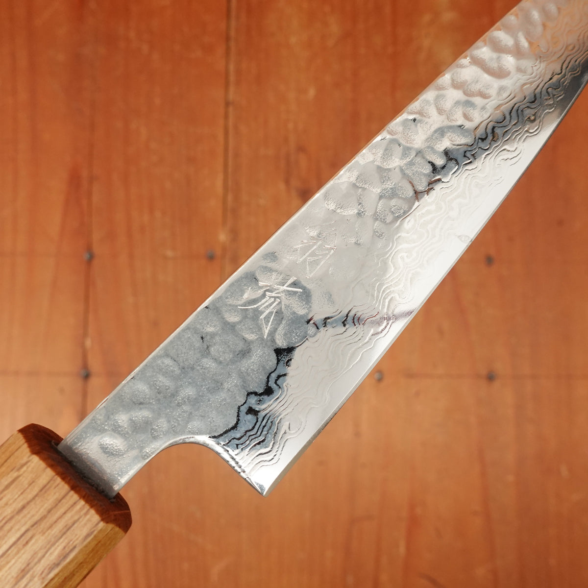 OUL Ginsan Tsukishiro Tsuchime Damascus 135mm Petty Burnt Oak