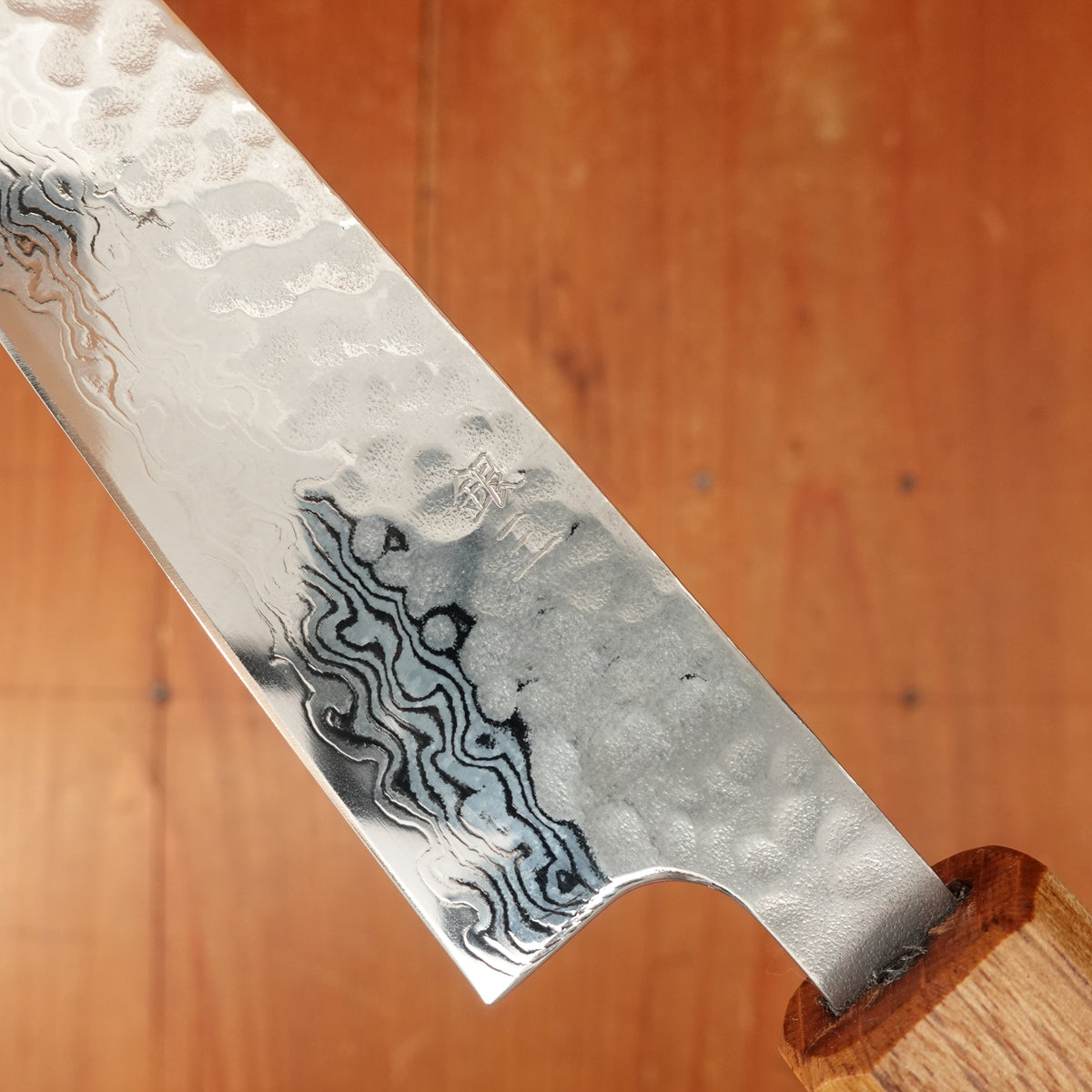 OUL Ginsan Tsukishiro Tsuchime Damascus 135mm Petty Burnt Oak